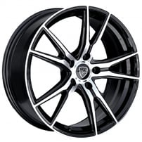 18" Elegant Wheels E001 Gloss Black with Machined Face Rims