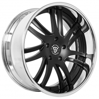 24" Snyper Forged Wheels Profile Gloss Black with Chrome Lip Rims 