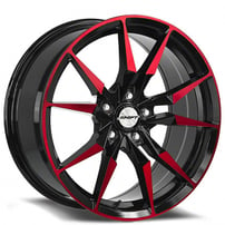 18" Shift Wheels Blade Gloss Black with Candy Red Machined Rims 
