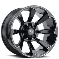20" Luxxx HD Wheels LHD16 Gloss Black Milled Off-Road Rims
