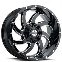 22" Scorpion Wheels SC-30 Black Milled Off-Road Rims 
