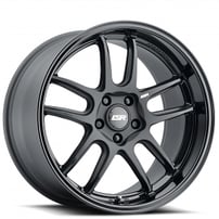 18" Staggered ESR Wheels AP8 Matte Black with Gloss Black Lip Rotary Forged Rims