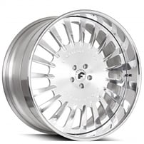 24" Staggered Forgiato Wheels Calibro Polished Face with Chrome Lip Forged Rims