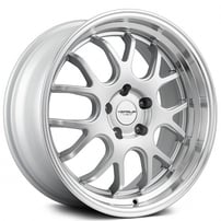 18" Staggered Versus Wheels VS824 Silver with Polished Lip Rims