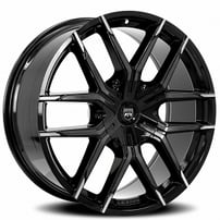 20" Lexani Wheels Vertigo Black with Machined Tips Rims 