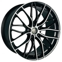 20" Staggered Elegant Wheels E010 Gloss Black with Machined Face Rims