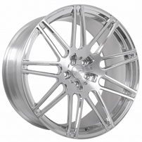 22" AC Forged Wheels ACM9 Brushed Silver with Polished Window Monoblock Forged Rims (Blank, Custom Offset) 