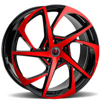 18" Revolution Racing Wheels RR29 Black with Red Machined Rims