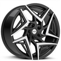 18" Shift Wheels Valve Gloss Black with Machined Tips Rims