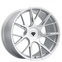 22" Staggered Blaque Diamond Wheels BD-F18 Brushed Silver Flow Forged Rims 