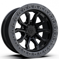 20" TIS Wheels 556BA Satin Black with Anthracite Simulated Bead Ring 5 Spoke Off-Road Rims