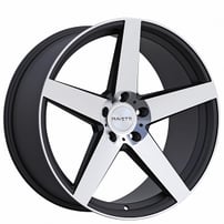 20" Staggered Ravetti Wheels M13 Satin Black with Machined Face Rims