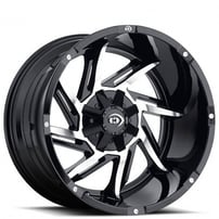 20" Vision Wheels 422 Prowler Gloss Black Machined Off-Road Rims 