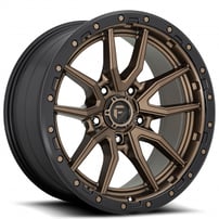 20" Fuel Wheels D681 Rebel Bronze with Black Lip 5-Lug Off-Road Rims 