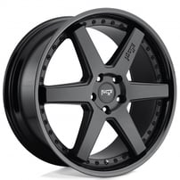 19" Staggered Niche Wheels M192 Altair Matte Black Face with Gloss Black Lip Rims