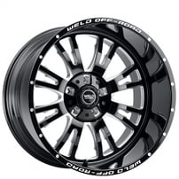 20" Weld Off-Road Wheels Slingblade W158 Gloss Black Milled Rotary Forged Rims