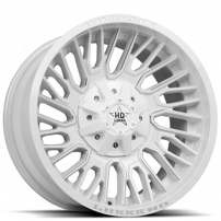 20" Luxxx HD Wheels LHD28 Gloss White Milled Off-Road Rims