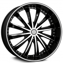 22" Elure Wheels 031 Black with Machined Face and Pinstripe Rims