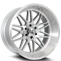 22" Force Off-Road Wheels F44 Silver Brushed Milled Rims
