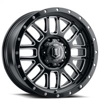 20" ICON Alloys Wheels Alpha Gloss Black with Milled Spoke Off-Road Rims