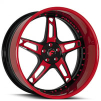 24" Forgiato Wheels Affilato Custom 2 Tone Red with Black Inner Forged Rims