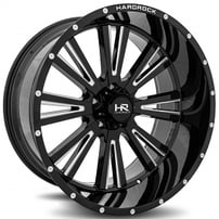 22" Hardrock Wheels H503 Spine Xposed Gloss Black Milled Off-Road Rims