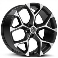 22" Xcess Wheels X05 5 Flake Gloss Black Machined Rims