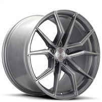 20" Staggered Varro Wheels VD19X Gloss Titanium Brushed Face Spin Forged Rims