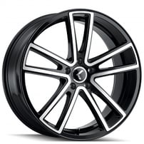 22" Kraze Wheels 190 Lusso Gloss Black Machined Rims