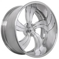 22" Intro Wheels Twisted Vista II Exposed 5 Polished Welded Billet Rims 