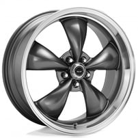 18" American Racing Wheels Modern AR105 Torq Thrust M Anthracite with Machined Lip Rims