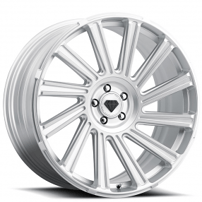 22" Staggered Blaque Diamond Wheels BD-40 Silver Machined Rims