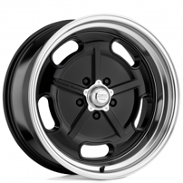 17" Staggered American Racing Wheels Vintage VN511 Salt Flat Gloss Black with Diamond Cut Lip Rims