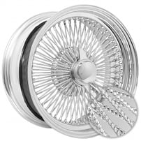 14x6" LA Wire Wheels Standard Diamond Cut 100-Spoke Straight Lace Chrome Rims