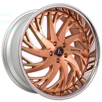 24" Artis Wheels Decatur Custom Rose Gold Face with Diamond Cut Lip Rims