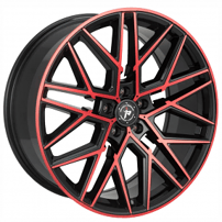 20" Impact Racing Wheels 602 Gloss Black with Red Machined Face Rims