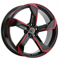 18" Revolution Racing Wheels R20 Black with Red Face Rims