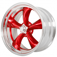 22" American Racing Wheels Vintage VN515 Classic Torq Thrust II Custom Red Face with Polished Rims 