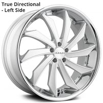 22" Azad Wheels AZ911 Brushed Face with Chrome SS Lip True Directional Rims 