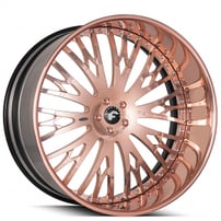 19" Staggered Forgiato Wheels Cravatta Rose Gold with Black Inner Forged Rims