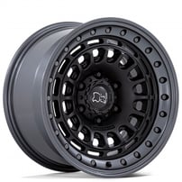 17" Black Rhino Wheels Sahara BR014 Matte Black with Gunmetal Lip Off-Road Rims