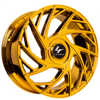 26" Renzo Wheels Mugello-XL Chrome with Gold Tint Clear Rims