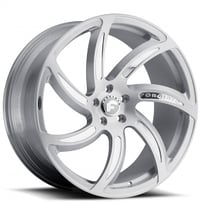 22" Staggered Forgiato Wheels Azioni-M Brushed Silver Forged Rims