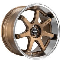 18" F1R Wheels FC7 Satin Bronze with Polished Lip Rims