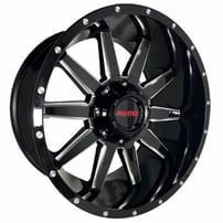 20" Disaster Wheels D04 Gloss Black Milled Off-Road Rims