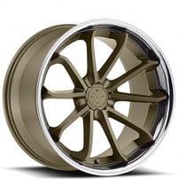 22" Blaque Diamond Wheels BD-23 Matte Bronze with Chrome SS Lip Rims 