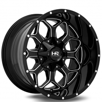 22" Hardrock Wheels H712 Indestructible Gloss Black Milled Off-Road Rims