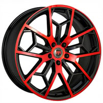 18" Revolution Racing Wheels R23 Black with Red Face Rims