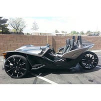 20" Staggered Lexani Wheels CSS-15 Black with Machined Tips Polaris Slingshot / 3-Wheeler Rims