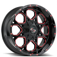 20" Scorpion Wheels SC-10 Black with Red Milled Off-Road Rims 